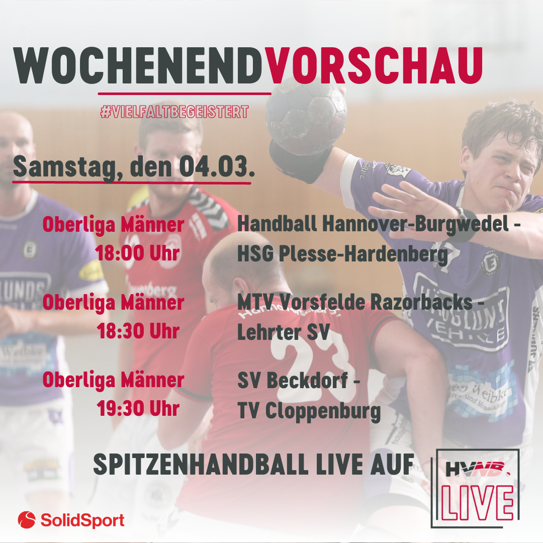 HVNB LIVE: WOCHENENDE DER UNDERDOGS - Handballverband Niedersachsen ...