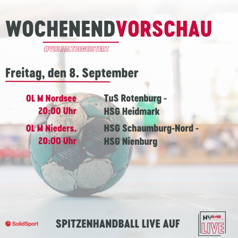 Von Freitag bis Sonntag: HVNB LIVE bringt dir Oberliga Männer Handball nonstop!